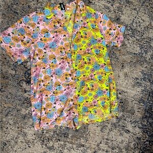 Collusion Size 14 Multicolor Vibrant Floral Romper Jumpsuit Daisy Neon Pink